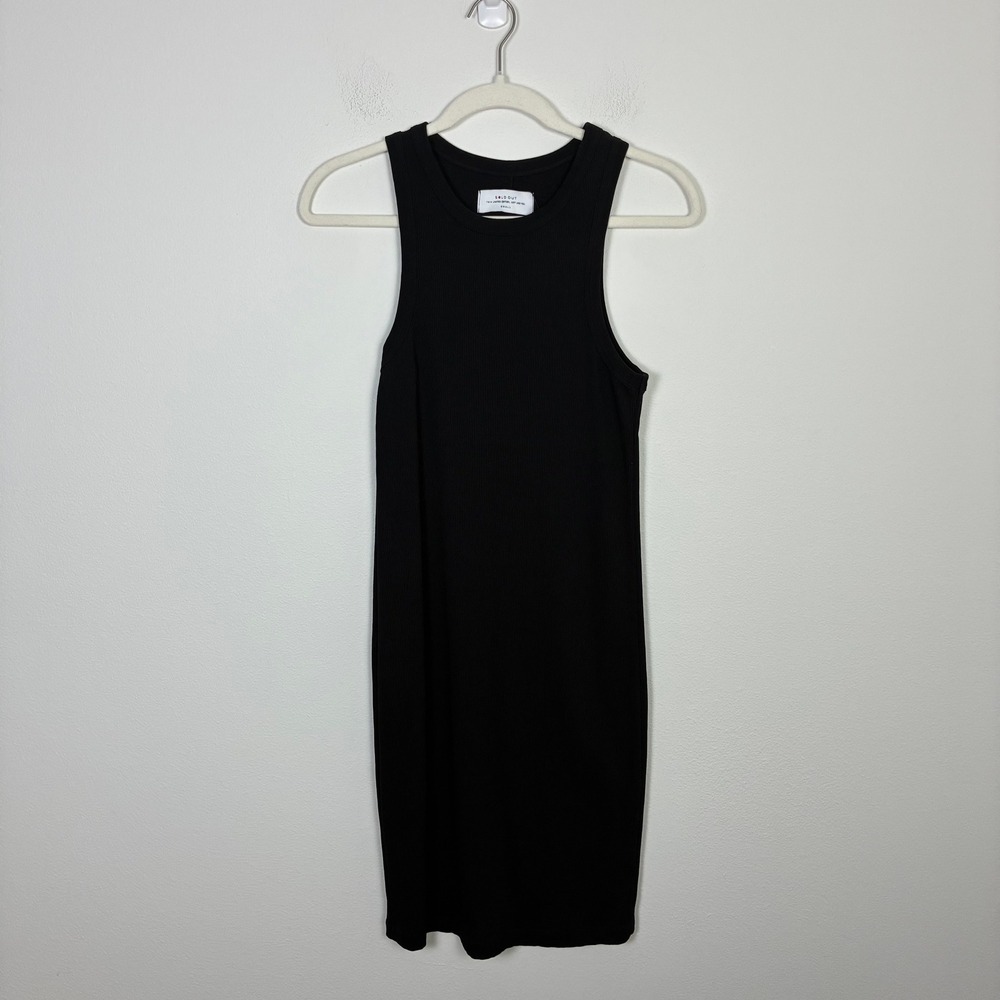 Sold Out NYC Ribbed Racerback Tank Midi Dress Women's Small Summer Chic Neutral‎